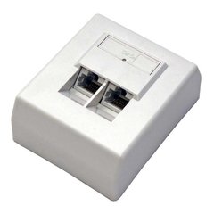 Outlet UTP kat. 5e on plaster, for 2 connectors, white - 25.16.8406R