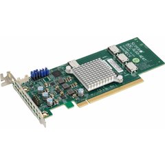 Supermicro 12.8GB/s quad-Port Gen-3 Internal NVMe Host Bus Adapter (PCIe retimer card)