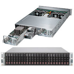SUPERMICRO 2U TWIN2 server 2x(2x LGA2011-3),iC612, 16x DDR4 ECC R), 8x SATA/SAS+4xNVMe 2,5"),2x 2000W, 4x(2x10GbE), IPMI