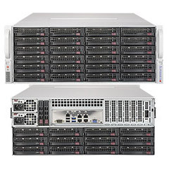 SUPERMICRO 4U chassis 36 bay with 27 drives, 2x1200W (80PLUS Titanium)