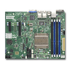 SUPERMICRO uATX MB Atom C2758 8-core (20W TDP), 4x DDR3 ECC, 2xSATA3, 4xSATA2, (1,1 x PCI-E x8,x4), 4xLAN, IPMI
